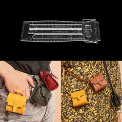 1Set DIY Acrylic Template Fashion Mini Pouch Coin Purse Waist Bag Pendant Leather Craft Pattern DIY Stencil Sewing Pattern
