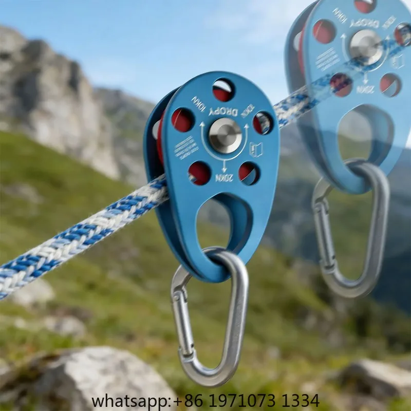 Heavy-Duty 20KN Climbing Pulley, Portable Aluminum Alloy Side Swing Pulley for Outdoor Mountaineering & Rescue
