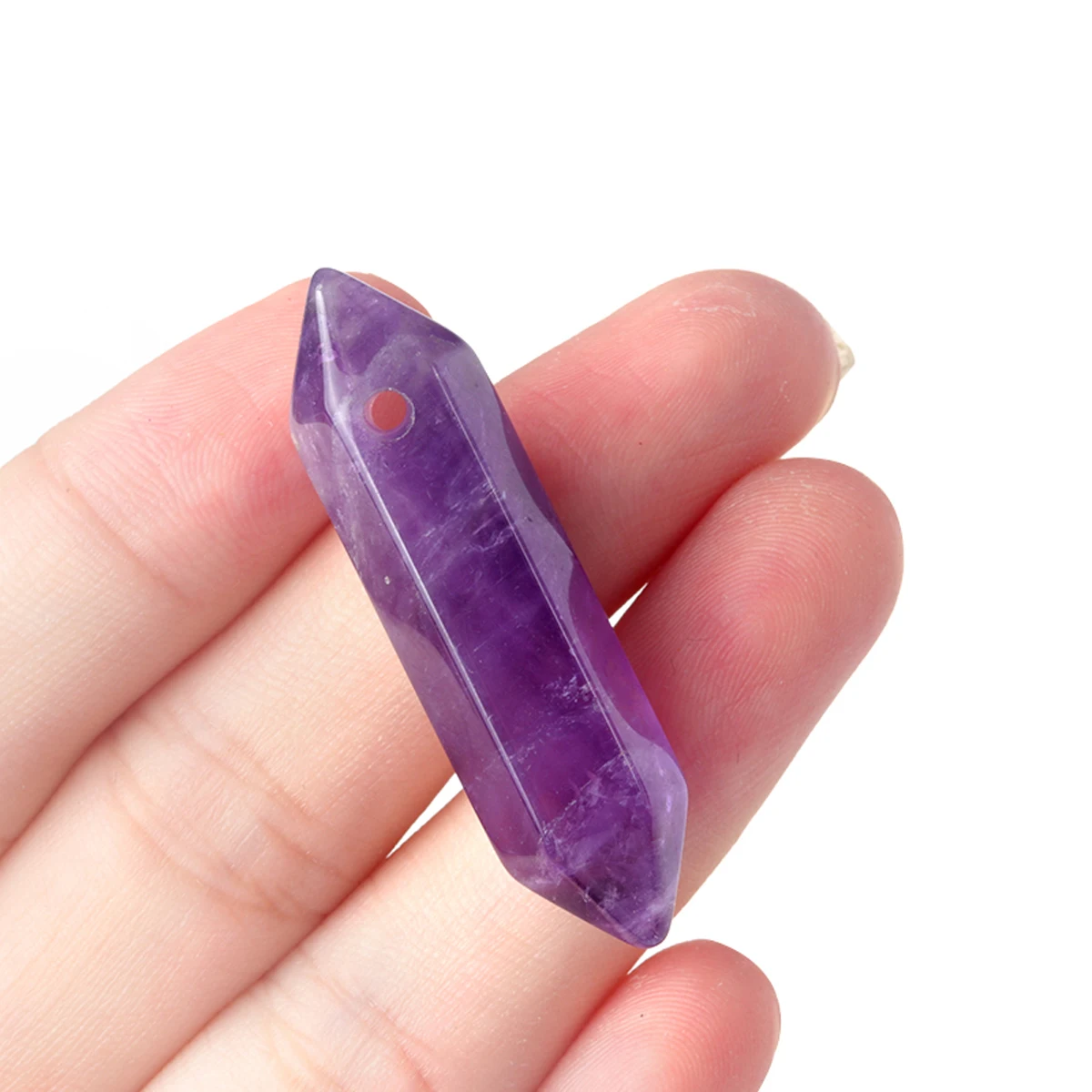 1PC Natural Gem Stone Quartz Crystal Amethyst Hexagonal Pendulum Reiki Charm Pendants for DIY Jewelry Making Necklaces Accessory