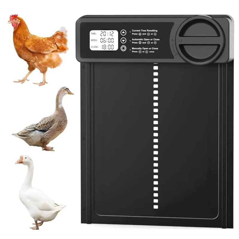 

Induction pet door IPX3 waterproof aluminum alloy door display timing lifting automatic chicken coop door