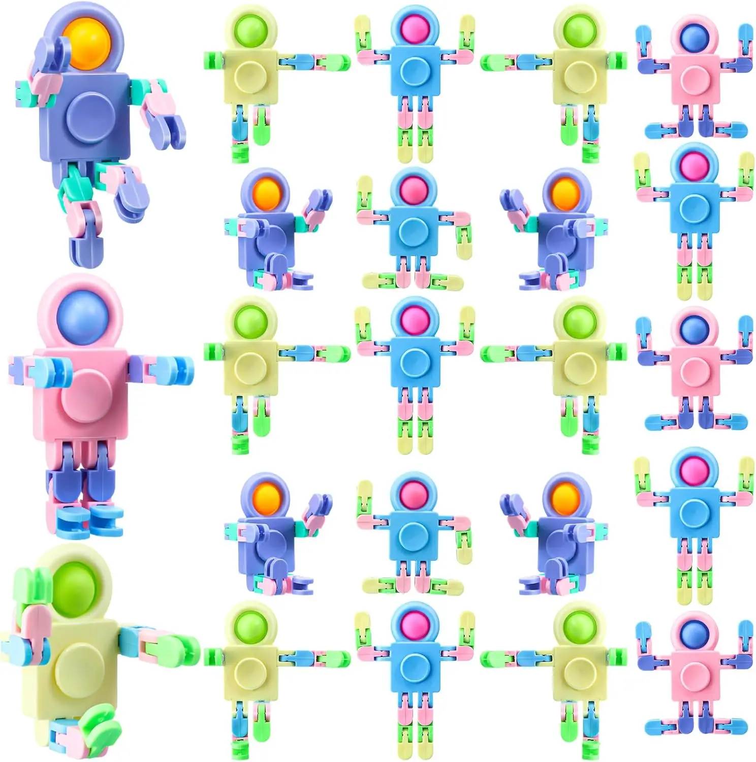 8-48PCS Roboter Fidget Spinner Geburtstag Goodie Bags Stuffers Party Favors Fingertip Gyro Kette DIY Stress Relief Spielzeug schule Geschenk