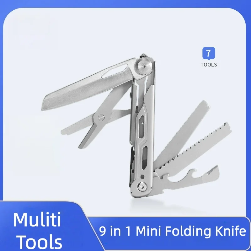 

9-in-1 Mini Folding Knife Multitool Pocket Mini EDC Tooll Pocket Knife Foldable for Lightweight Portable Tool for Camping