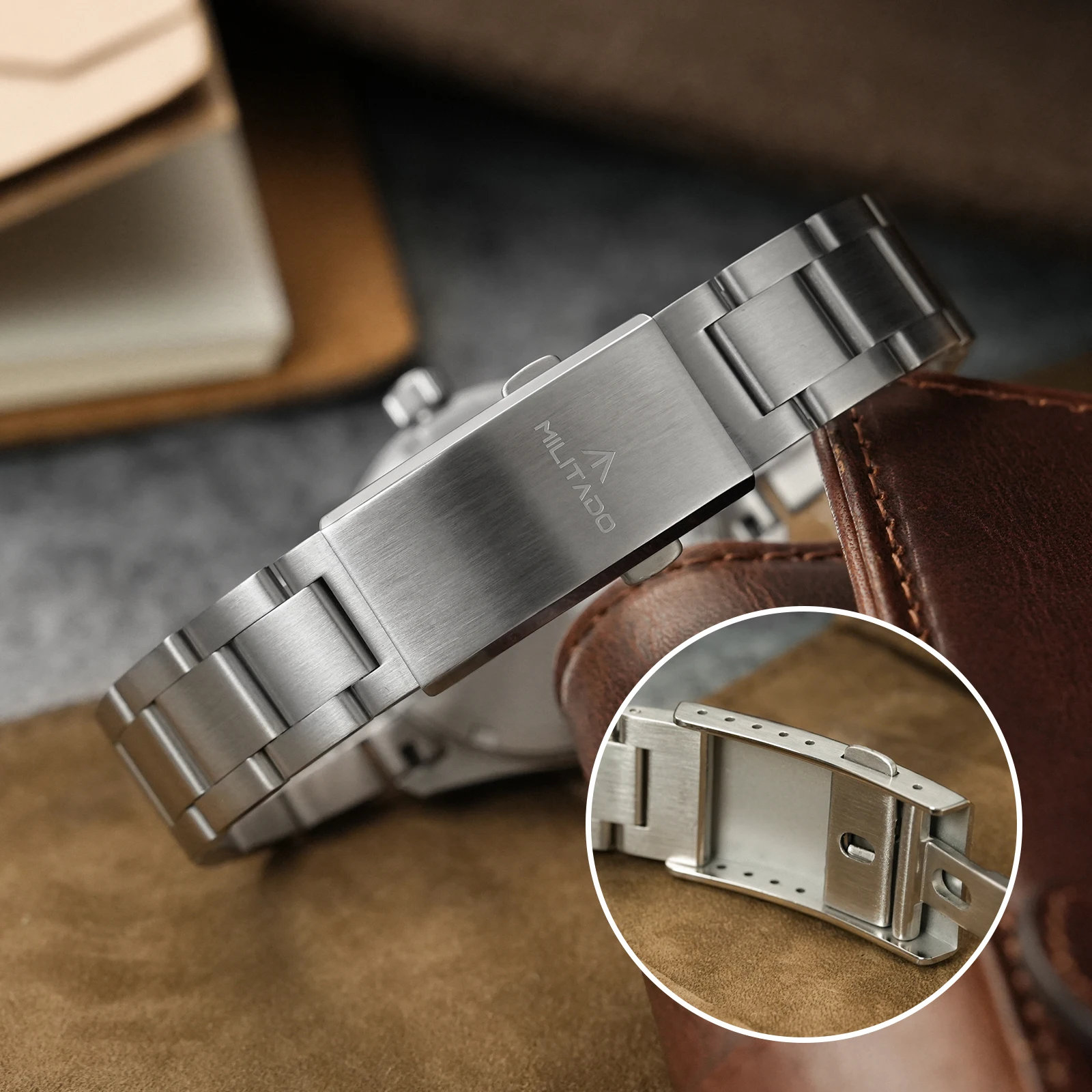 Militado ML08 Quartz Watch Ronda 515/VH31 Movement Domed Sapphire Wristwatch BGW9 Luminous 10Bar Waterproof 38mm Vintage Watches