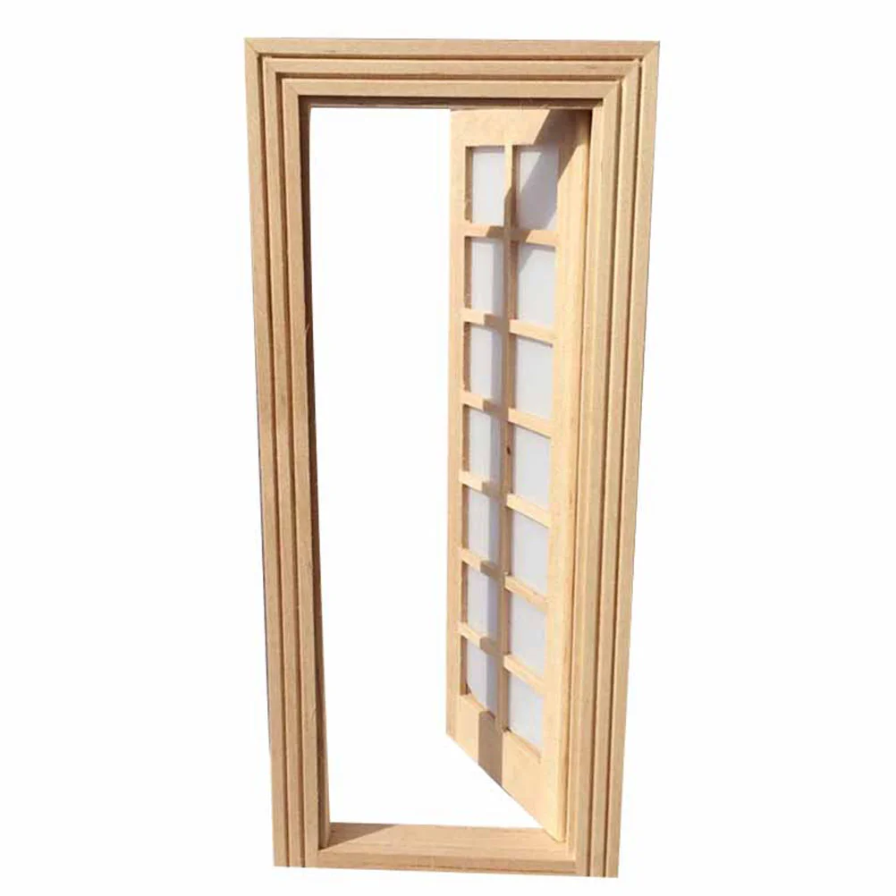 

Mini Lattice Door Wooden Furniture Model Decorative DIY Miniature Accessory Adornment Decoration Toy