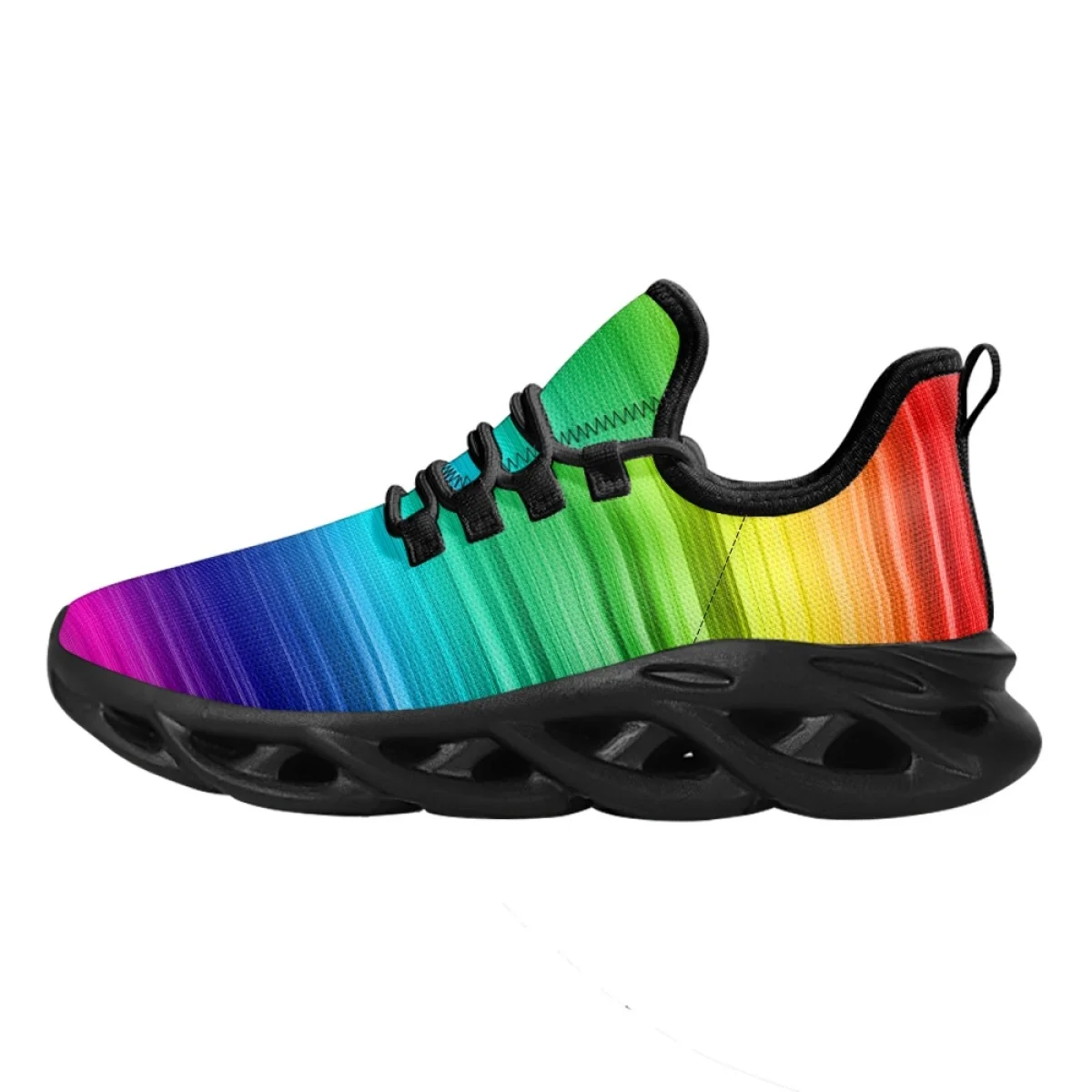 New Spring Summer Ladies Rainbow Gradient Series Sneakers Shock Absorption Wear-Resistant Woman Luxury Design Walking Shoes