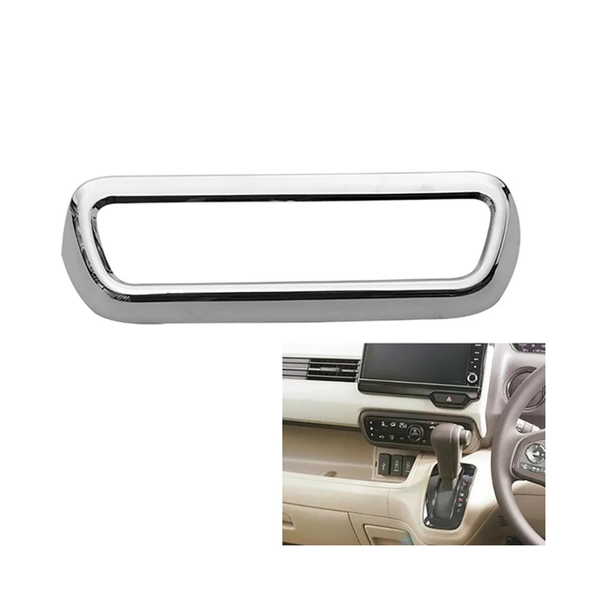 Chrome Interior Console Air Condition Adjust Panel Cover Trim for Nbox N-Box JF3/4 2017+