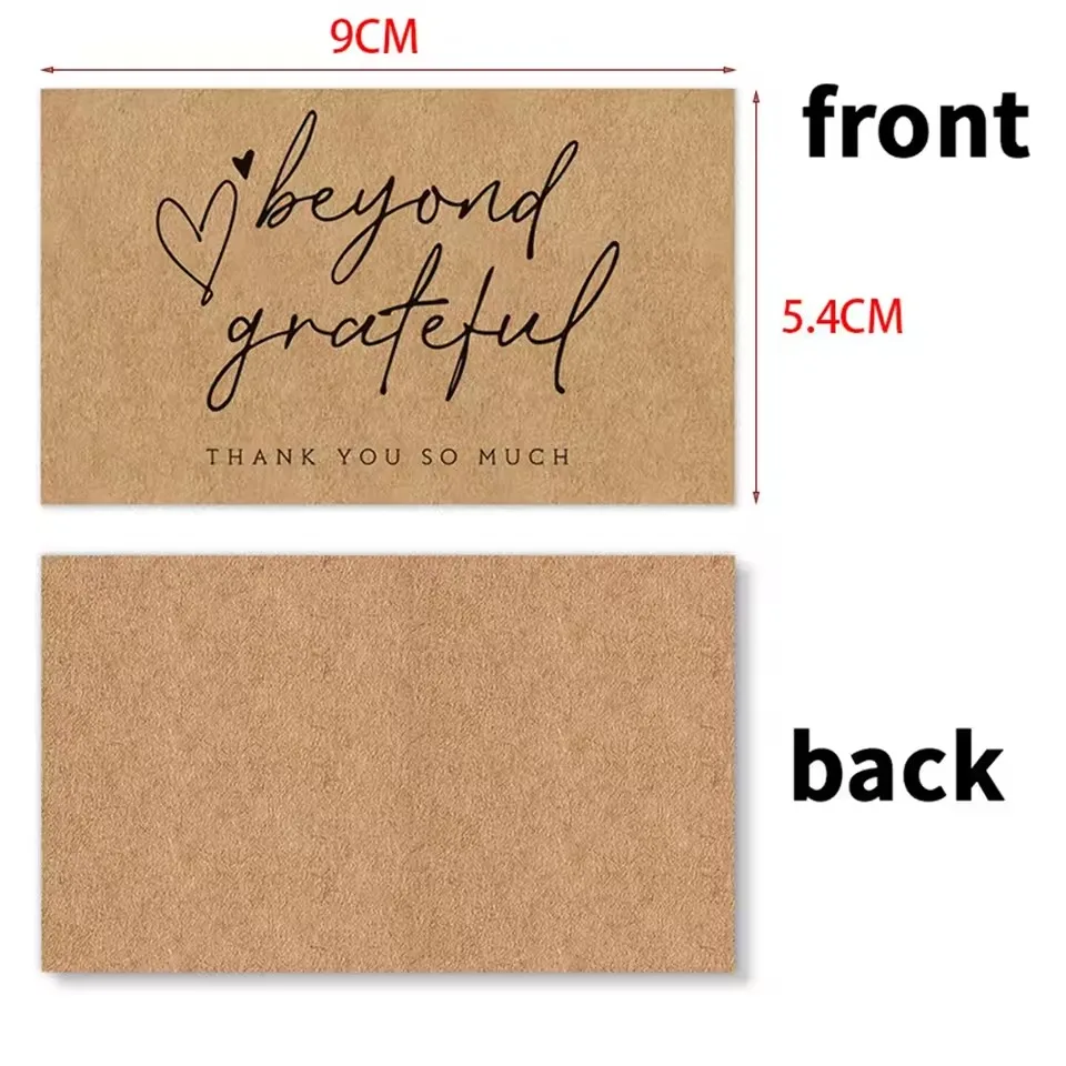50pcs Natural Kraft Paper Thank You Cards for Small Business Appreciation Enterprise Thank You For Your Order Card Greeting Card - view 6