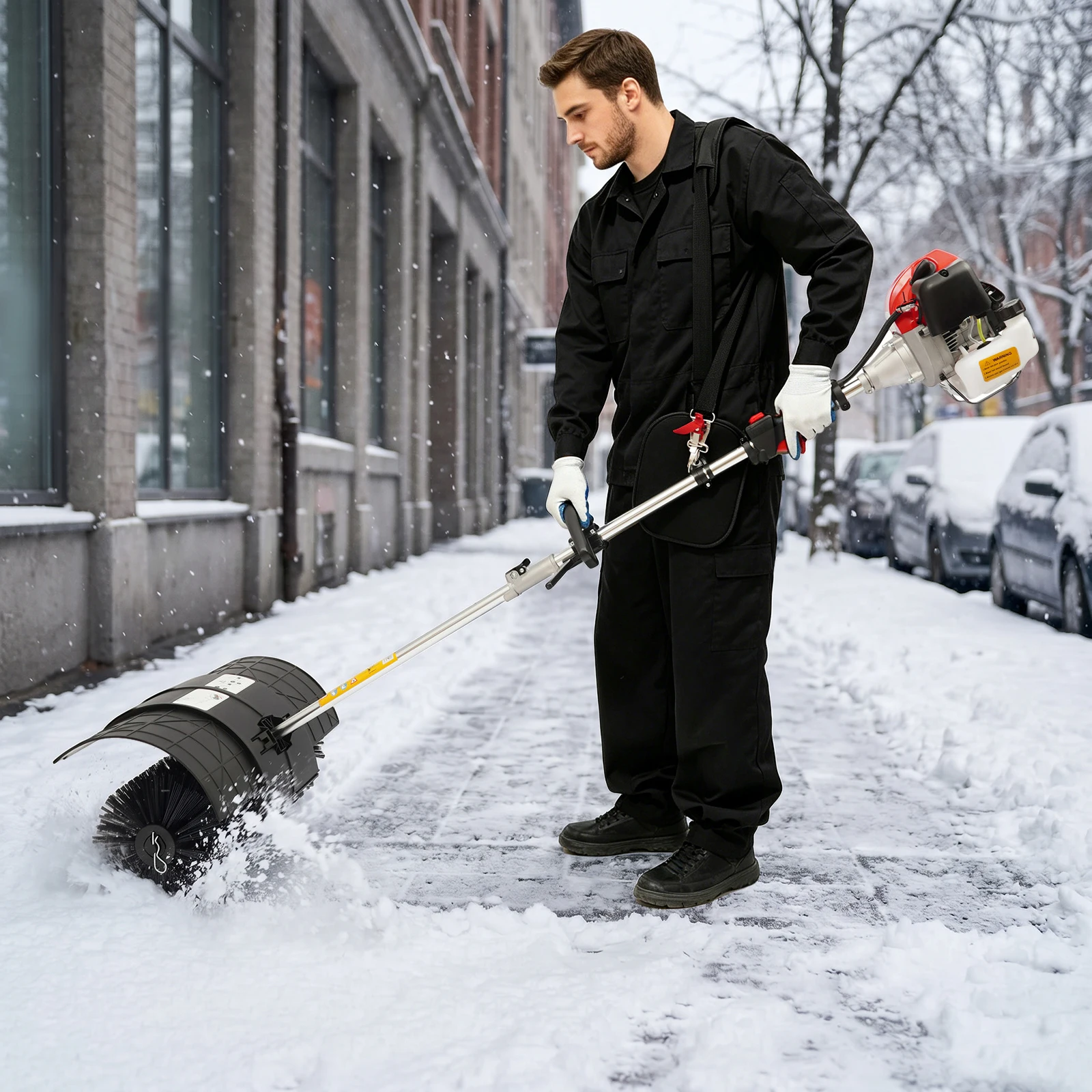 Handheld Sweeper PA6 Nylon 2-Stroke  Petrol Engine 8500RPM 2.3HP 52cc 1.7KW for Lawn Street Farm Driveway