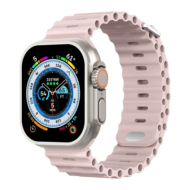 Ocean Strap für Apple Watch Ultra 3/2/1 11 10 46 mm 9 8 7 49 mm 45 mm 41 mm Silikonband für 6 5 4 3 SE3 44 mm 40 mm 42 mm Zubehör