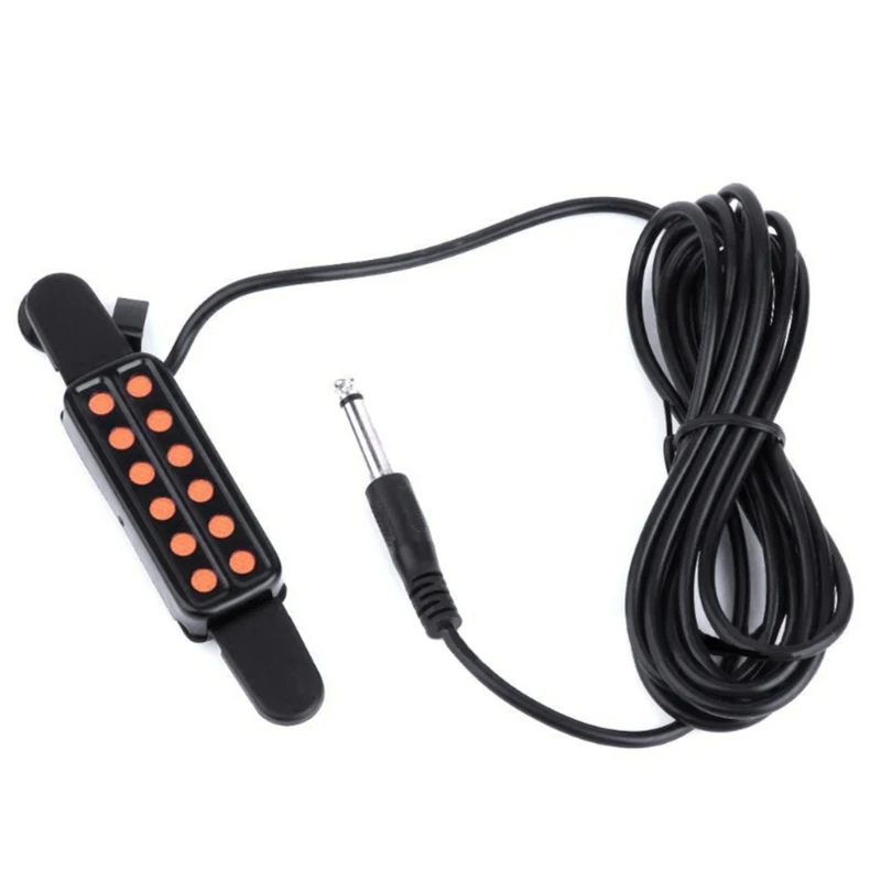 YD61 12 Hole Acoustic Guitar Sound Pickup With Cable Guitar Tuner Pickup Enduring