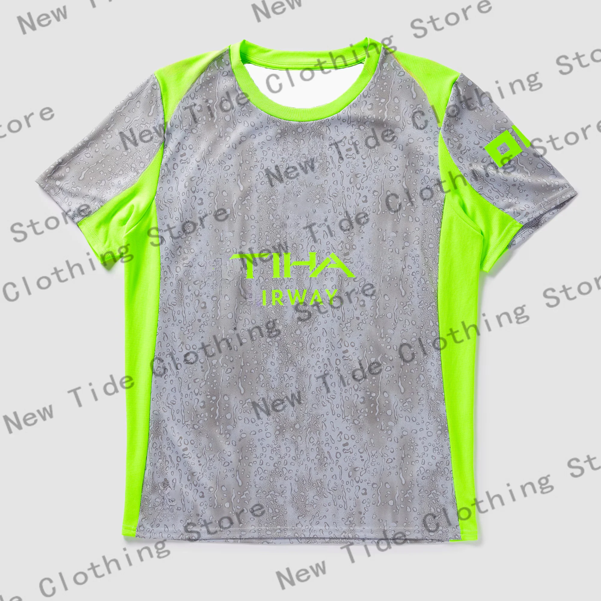 

Comfortable Summer Men's Themed Jersey T-Shirt – Stylish Gray Neon Green Design, Perfect for Men Seeking Trendy Relaxed Attire