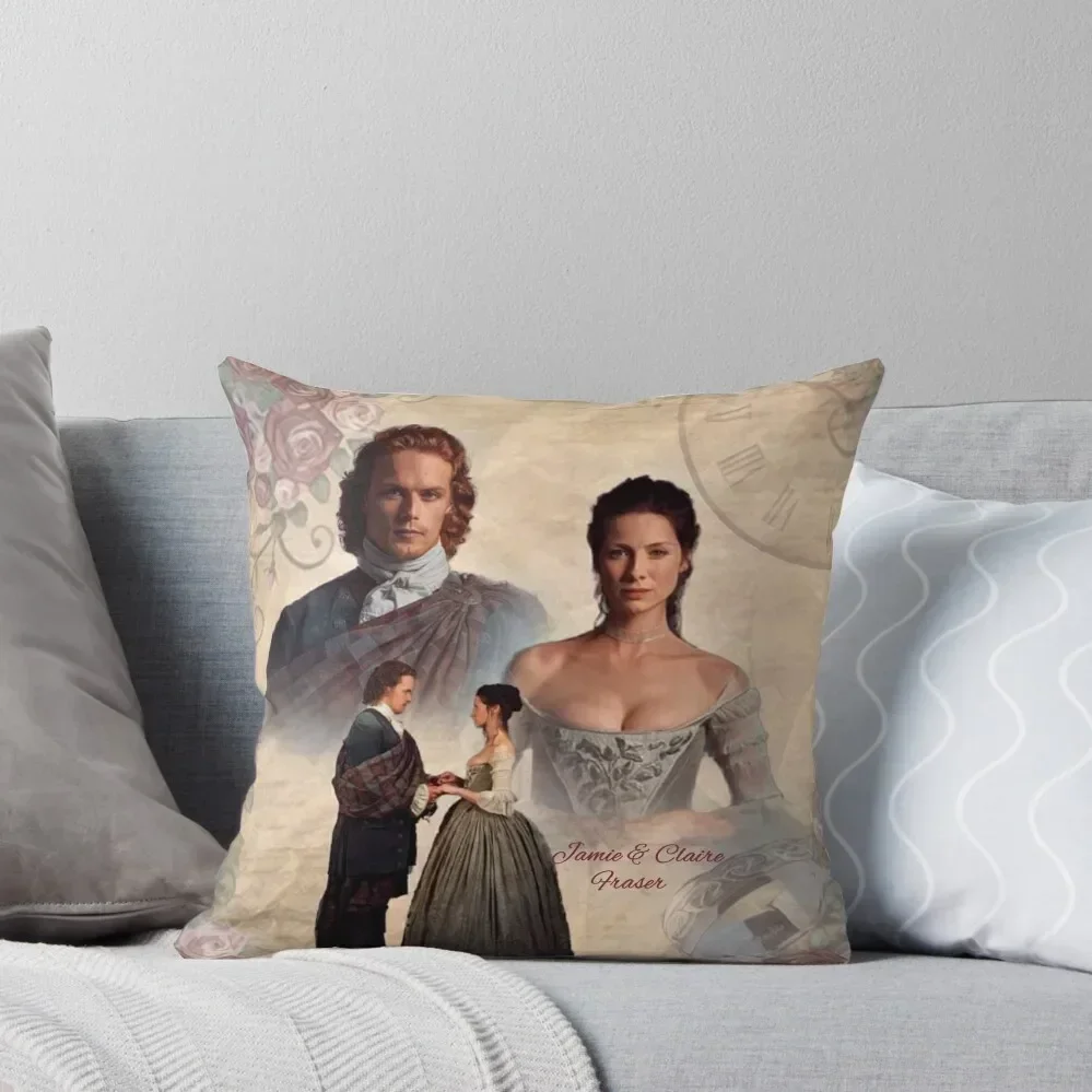 Jamie and Claire Fraser/Outlander Wedding Throw Pillow Pillowcases christmas cushions covers luxury home accessories pillow