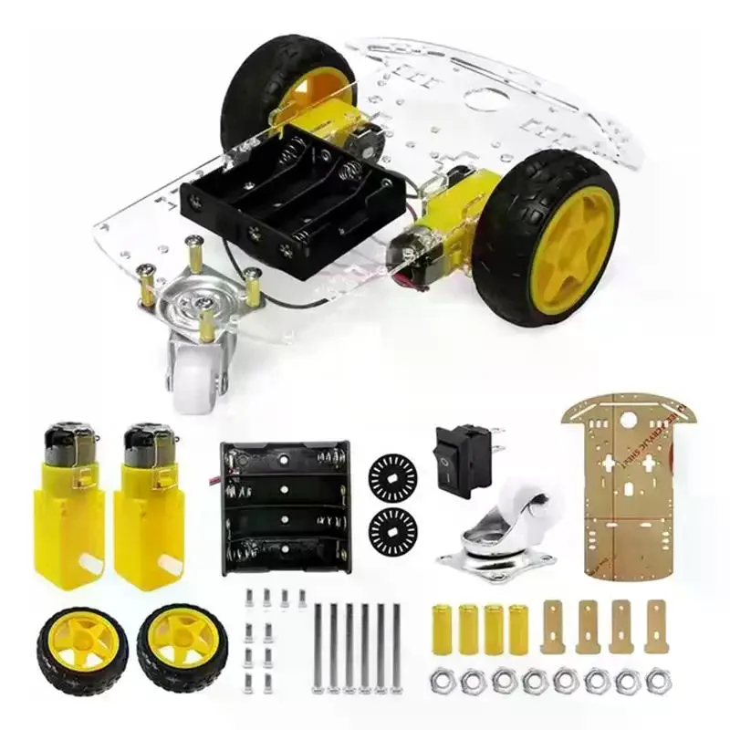 

1 Set 2WD Low Cost Version Smart Robot Car Chassis Kit DIY Intelligent Car Chassis For Line-following Robot Toy