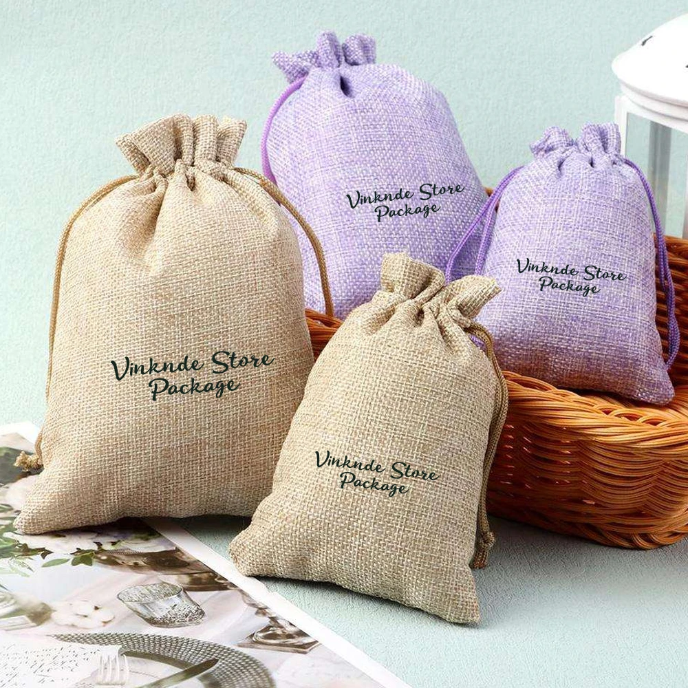 

Многоразовые джутовые льняные сумки с логотипом из натуральной мешковины, прочная объемная сумка на шнурке для свадьбы, конфет, подарок, сумка для хранения ювелирных изделий
