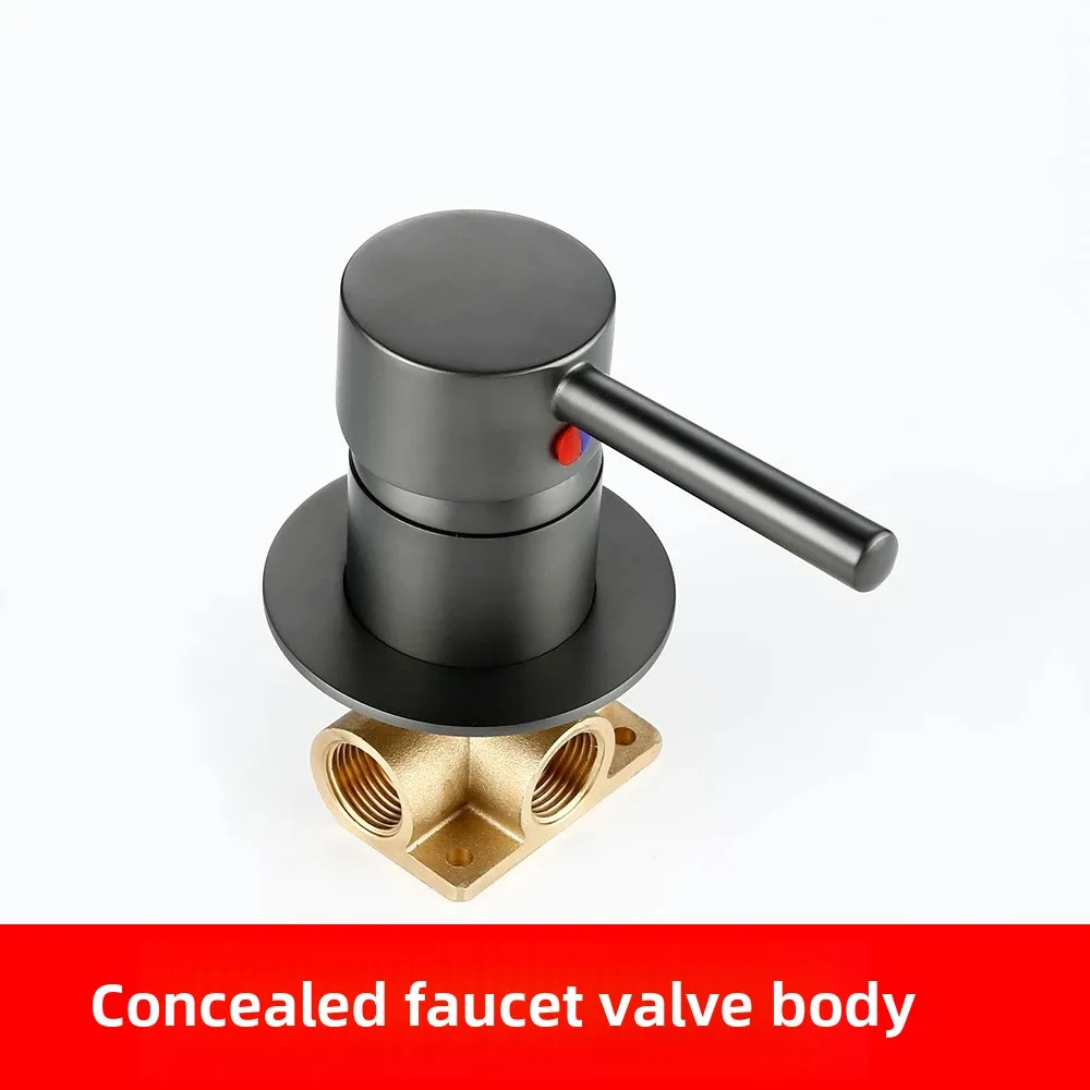 

Black/Gold Chrome round Concealed Bifunctional Bathroom Mixer Tap Solid Brass Shower Diverter Valve for Modern Bathrooms