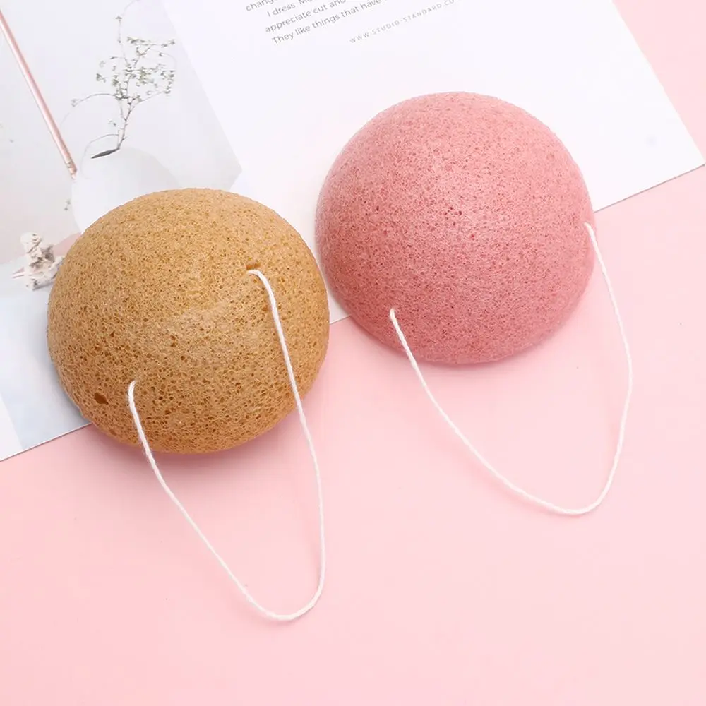 1PC Konjac SpongeFace Wash Cleaning Sponge Round Facial Cleansing Exfoliator Wash Flutter Fiber Tools