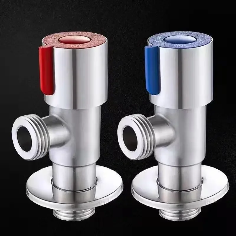 Kitchen Sink Basin Triangle Valve Stainless Steel Hot ＆ Cold Inlet Valve Water Pressure Regulator Bathroom Faucet Stop Valve