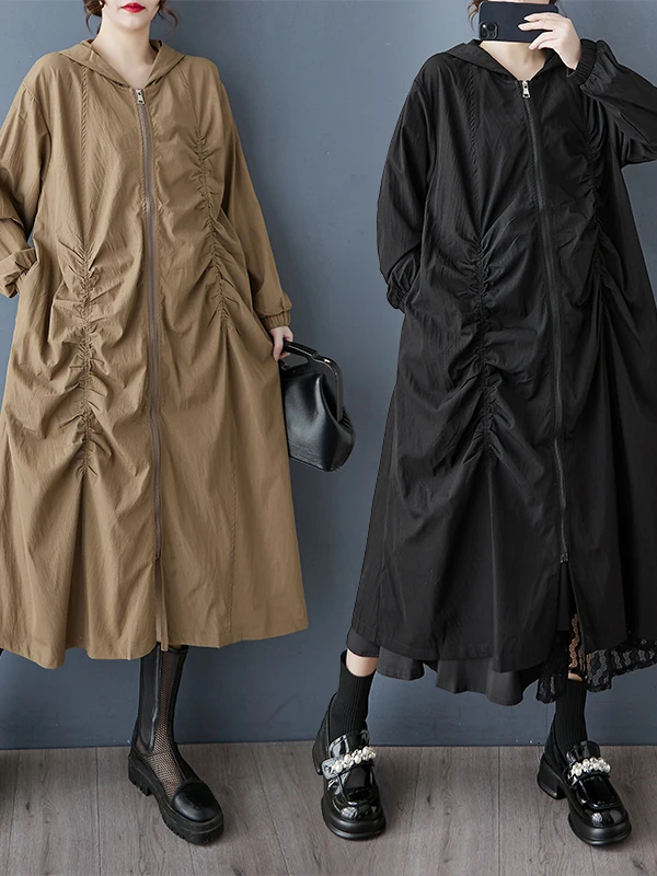 Casual Loose Artistic Style Women's Coat Medium Length Spring Autumn Korean Version New Loose Outerwear Fashion Commute
