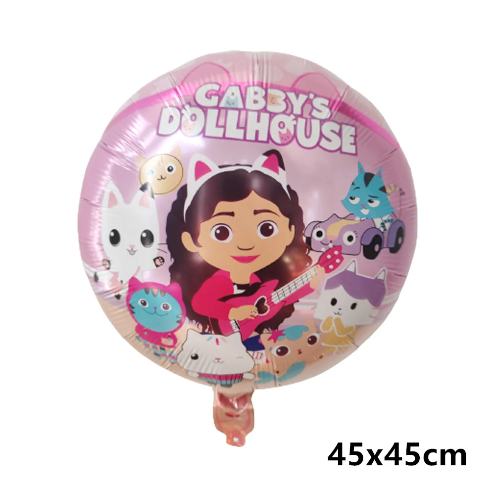 1 zestaw Gabby domek dla lalek koty balon lateksowe kulki dekoracje na przyjęcie urodzinowe dla dzieci artykuły na baby shower hel Globos Kids