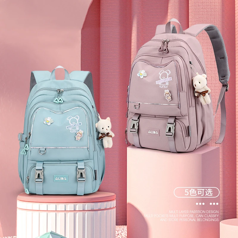 Large Capacity School Bag Teenager Girls Students Backpack Casual Waterproof Double Shoulder Bag Fashion Travel College Bag