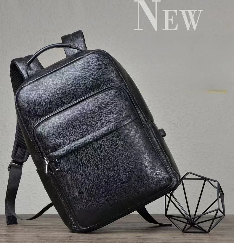 

2026 New Genuine Leather Men Backpacks Fashion Real Natural Leather Student Backpack Boy Luxury Brand Large Computer Laptop Bag