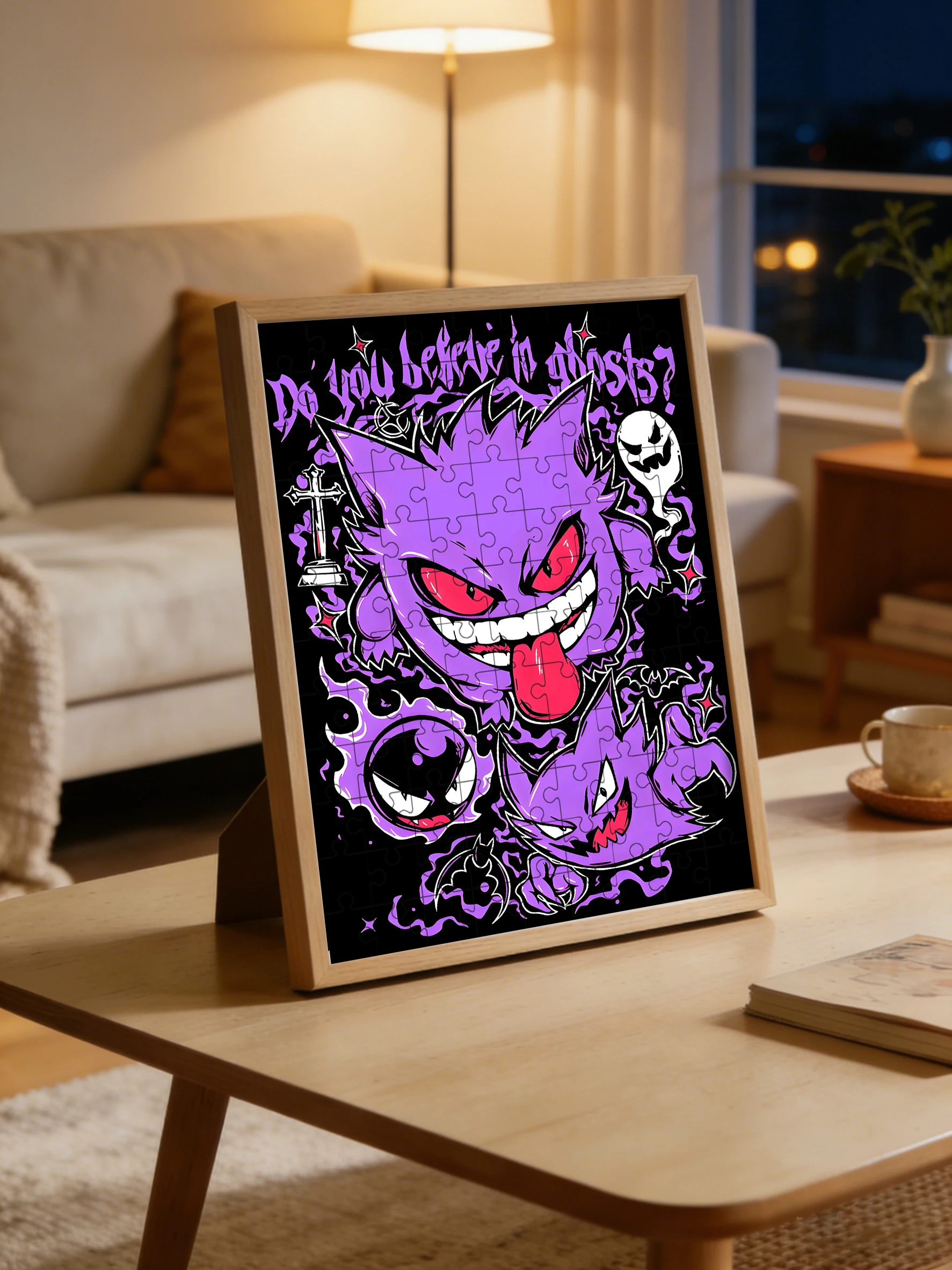 Pokémon Thema Gengar Houten Puzzelspel - Educatief Speelgoed in Verschillende Stukkenaantallen 108/200/300/500/1000 Stukjes Beschikbaar