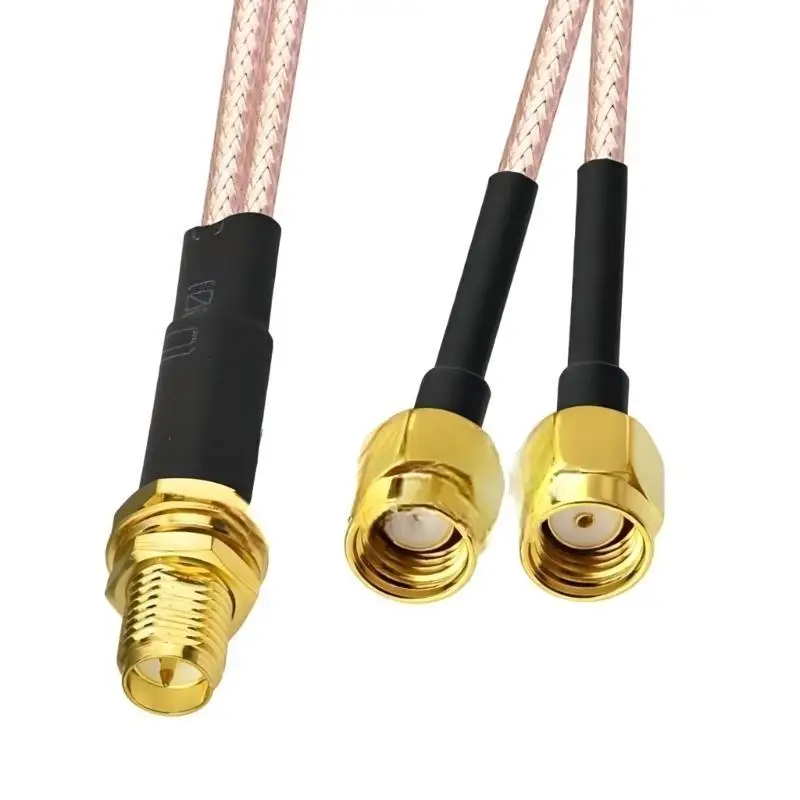 Y1UB SMA Splitters Cable SMA Female to Double SMA Male Connectors Extension Pigtail Cable RG316 for 4G Routers Networking