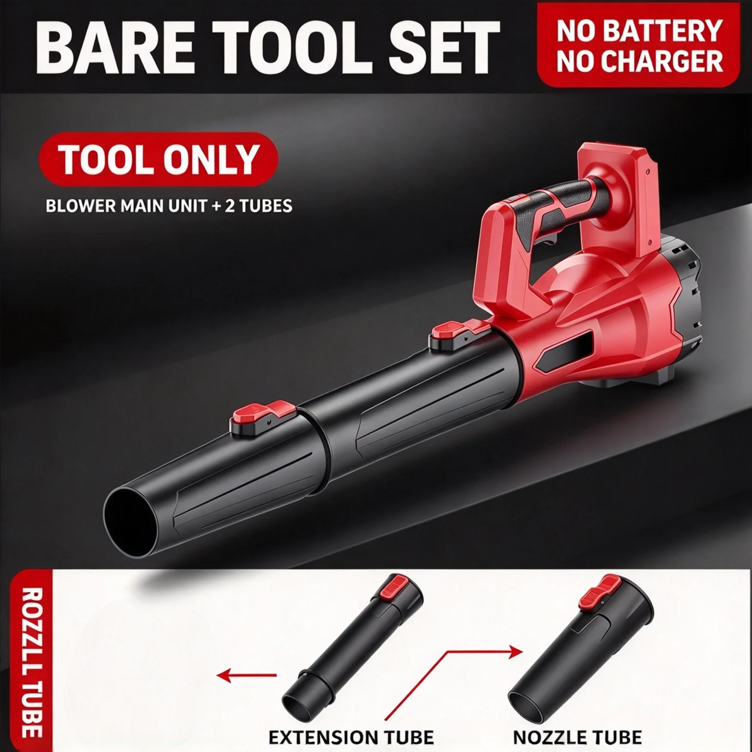 Bare Tool Handheld Cordless Leaf Blower, 21V Battery Operated, Electric Blower for Snow Leaf Yard Cleaning, Battery Not Included