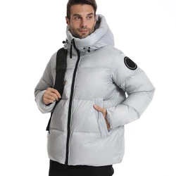 Couple Down Jacket Autumn Winter New Solid Color Waterproof Thickened Warm Outdoor Ski Hooded Coat Men Duck Down padded Clothes