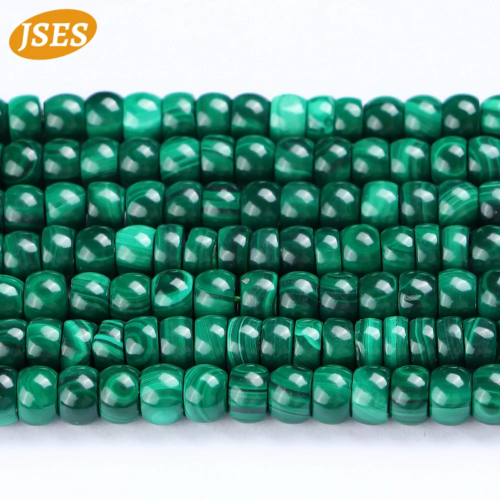 

Natural Stone Beads Green Malachite Loose Rondelle Beads For Jewelry Making Charms Necklace Needlework Bracelet Diy 15 Inches