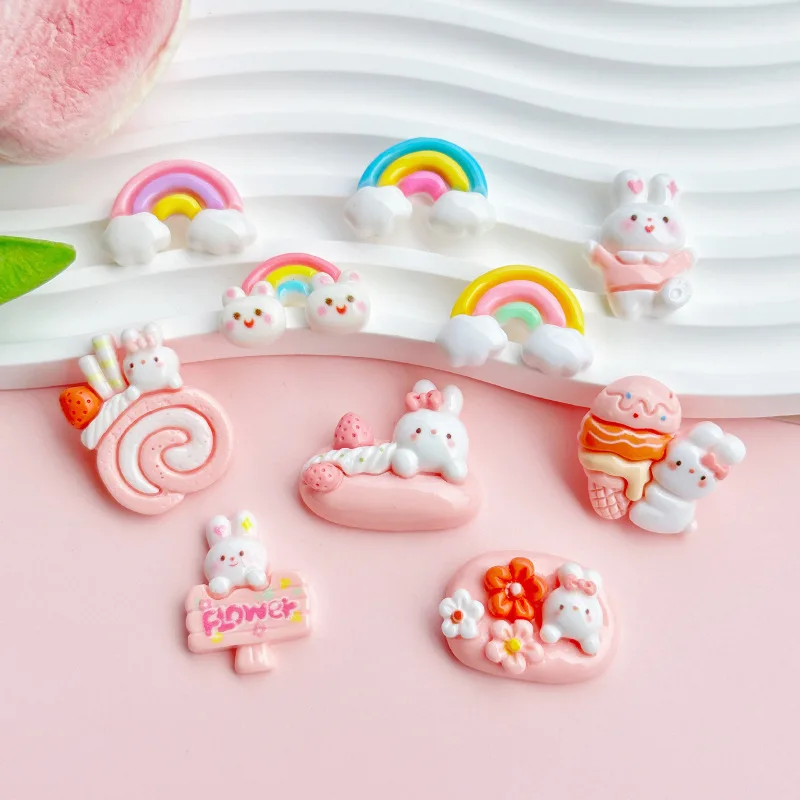 

Cute cartoon resin shiny rabbit cloud charm shoe accessories DIY hole shoes sandals clogs shoe buckles detachable shoe flowers