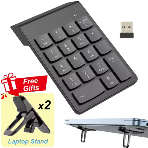 18-Key Wired Wireless Numeric Keypad USB 2.4G Mini Number Pad Digital Keyboard for IMac MacBook Air Pro Laptop PC Desktop