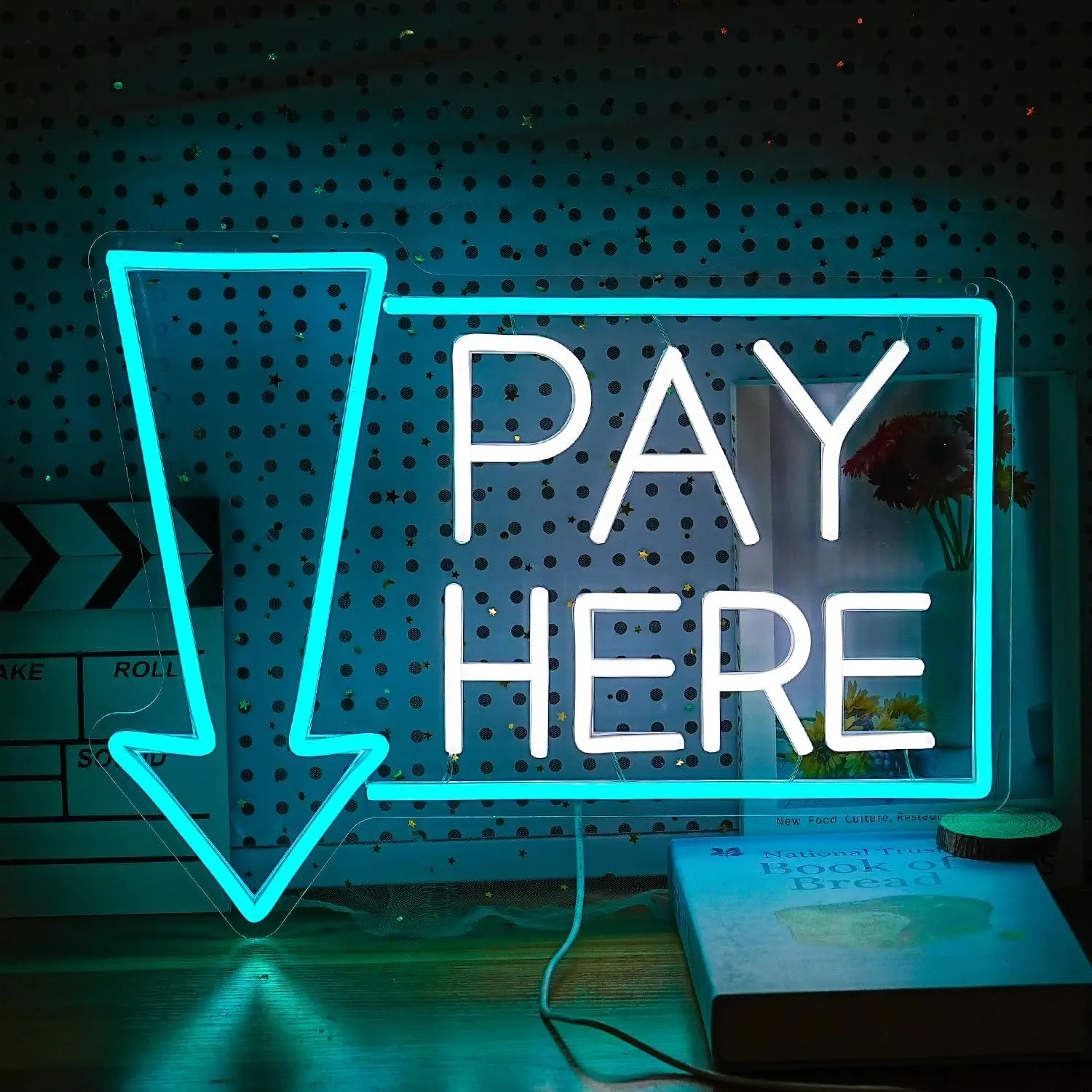 

Pay Here LED Neon Sign Dimmable Night light for Bar Club Hotel Shop Decor Business Party Outdoor Neon Decor