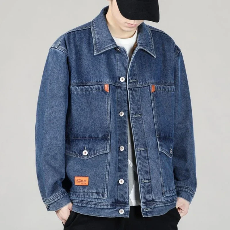 Veste en Jean Rembourrée en Laine pour Homme, Manteau en Denim, Manches Larges, Noir, Chaud, Cowboy Original, Nouvelle Collection, Grande Taille G L