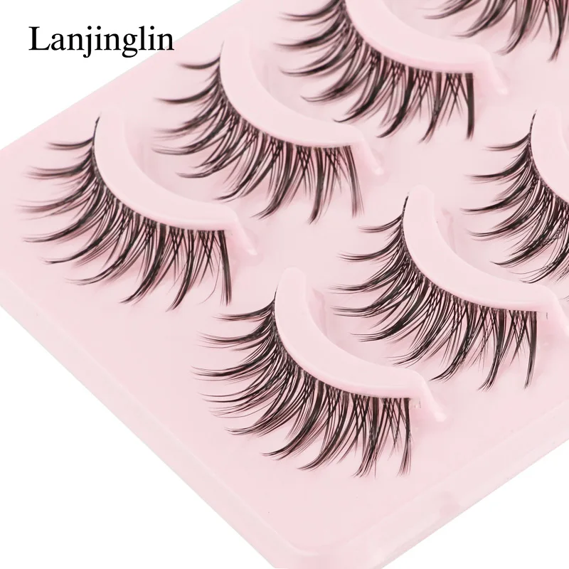 Eye Makeup Accessories 5 Pairs Set Natural False Eyelashes Manga Lashes 3D Faux Mink Lashes Soft Realistic Eyelash Extension