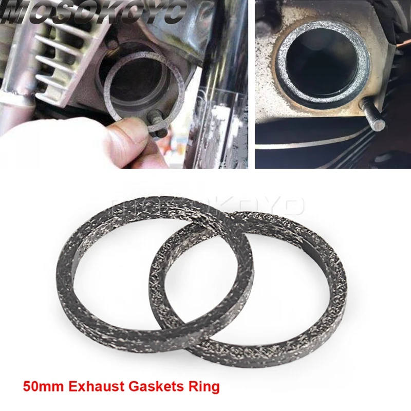 Muffler Exhaust Mount Gasket Ring Exhaust Port Gaskets Seal Kit For Harley Big Twin Touring Road Glide Special FLTRXS Sportster