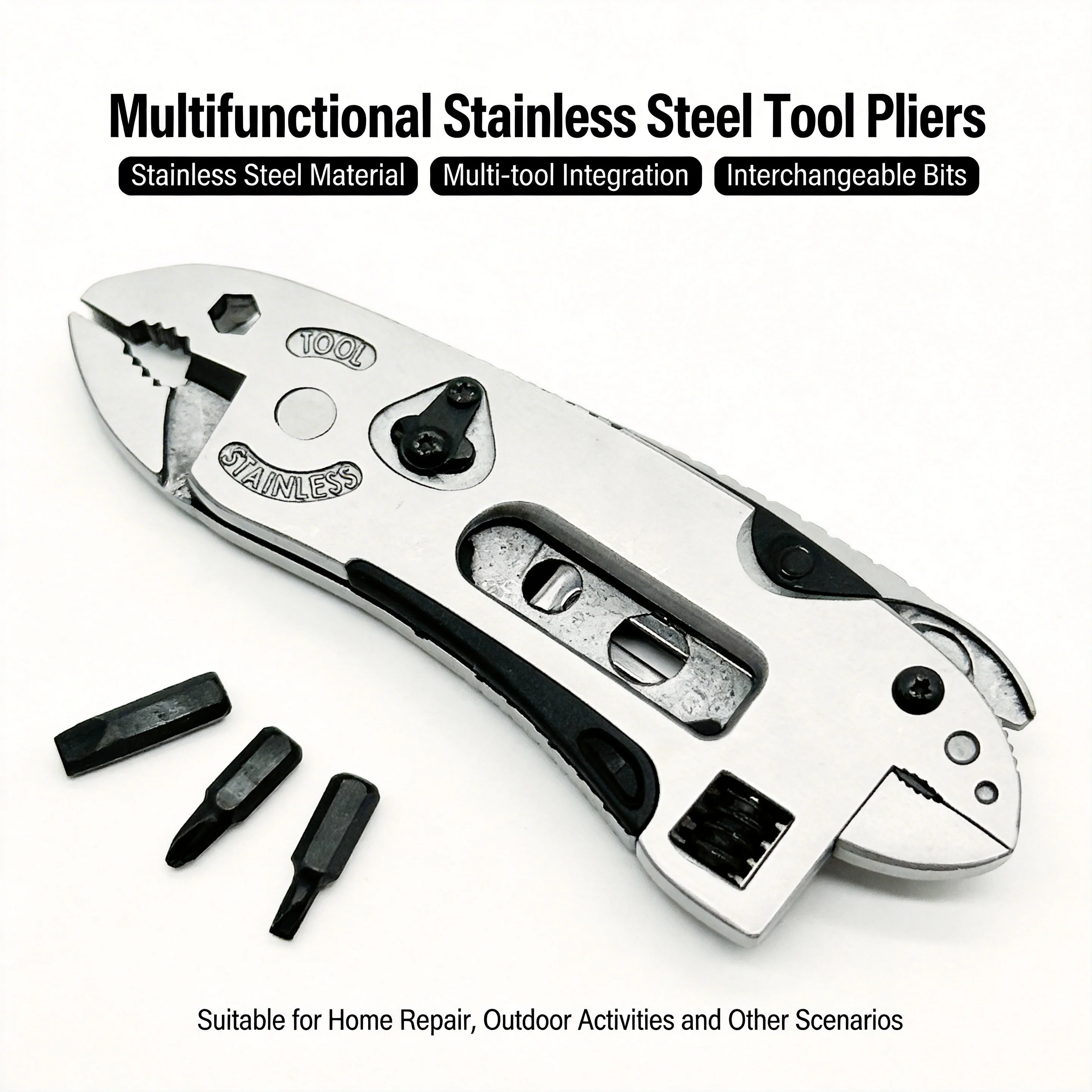 

All-in-One Multitool Kit with Pliers, Pocket Knife, Adjustable Wrench & Spanner for Outdoor Camping Survival Repair Tools