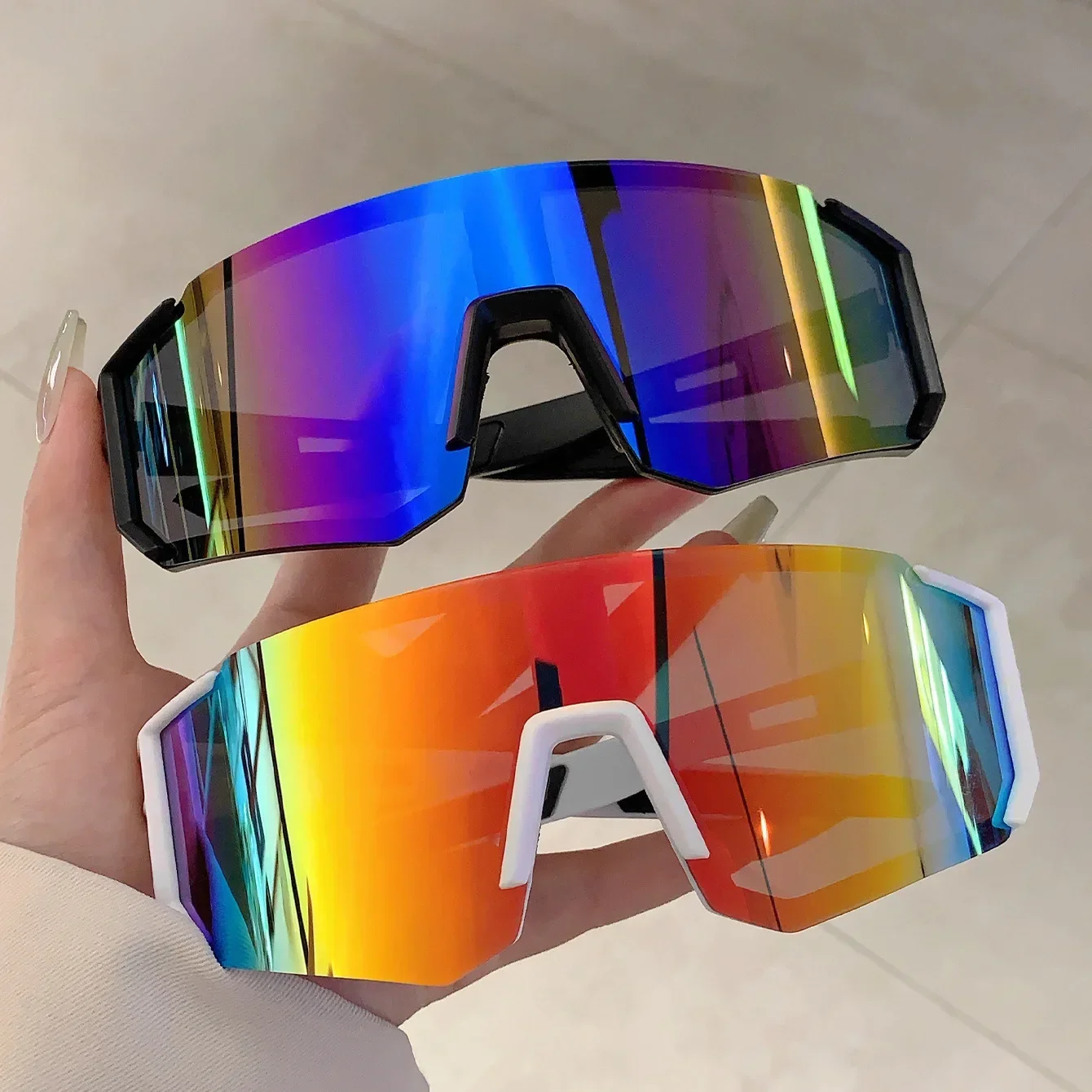 Gafas de sol para deportes al aire libre, gafas de sol para mujer y hombre, gafas de sol Vintage de diseñador de marca de lujo, gafas de sol populares Punk para esquiar a prueba de viento