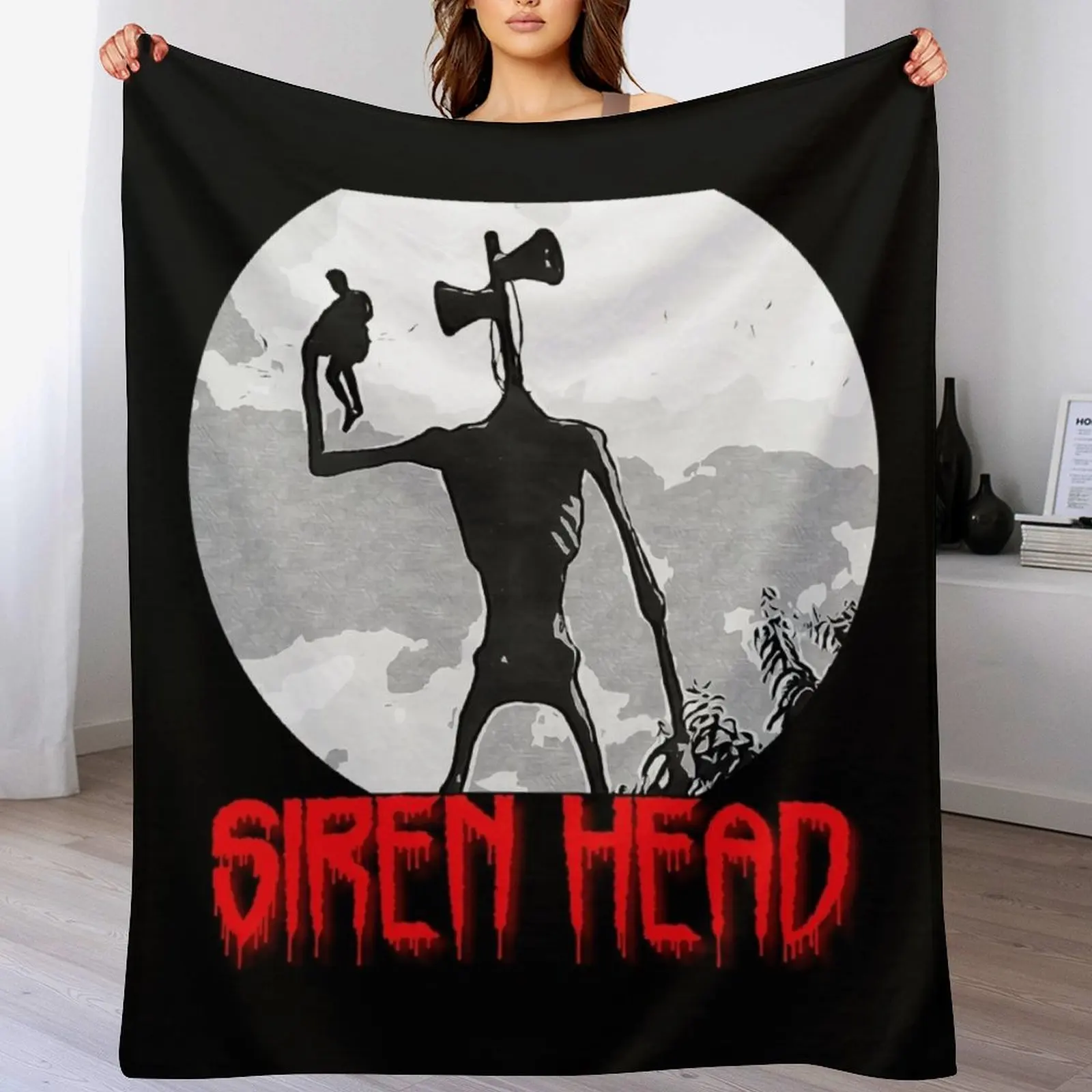 Siren Head Throw Blanket Soft Big Decorative Sofas Flannels Blankets