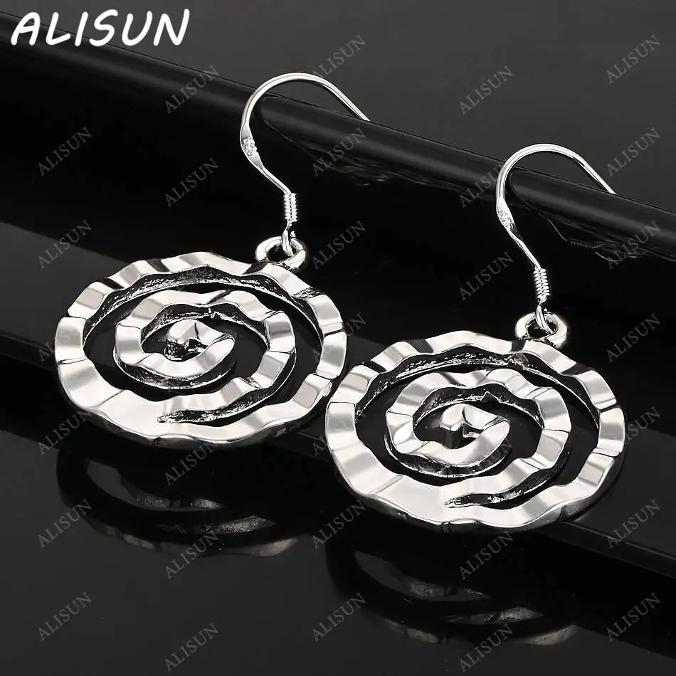 

ALISUN 925 Sterling Silver Design Round Earrings Drop Earrings For Women Charm Trend Birthday Gifts Fashion Party Fine Jewelry