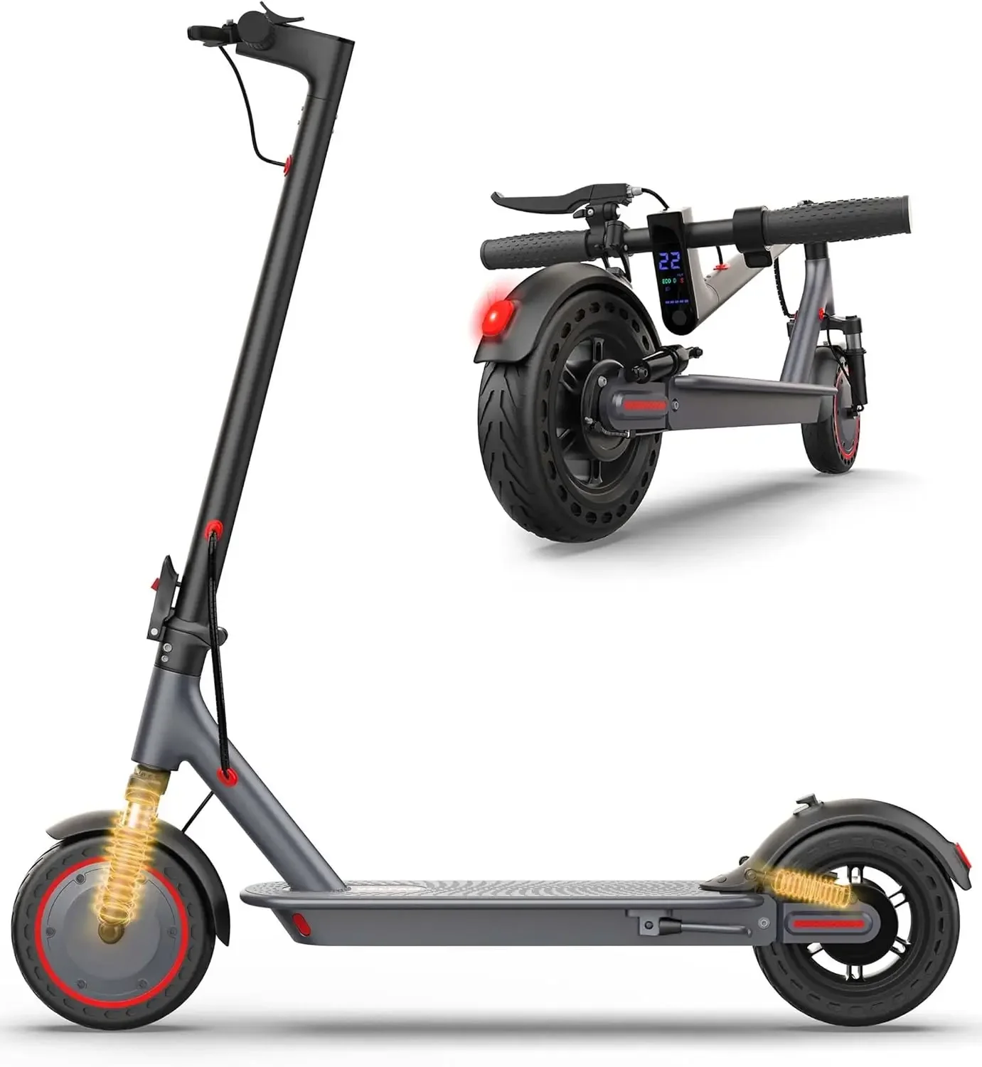 

10''/8.5''/11'' Scooter, 19/22MPH, 500W/800WMotor, 60/40/31/23/16Miles Long Range, Dual Braking, Max Load 264 lbs