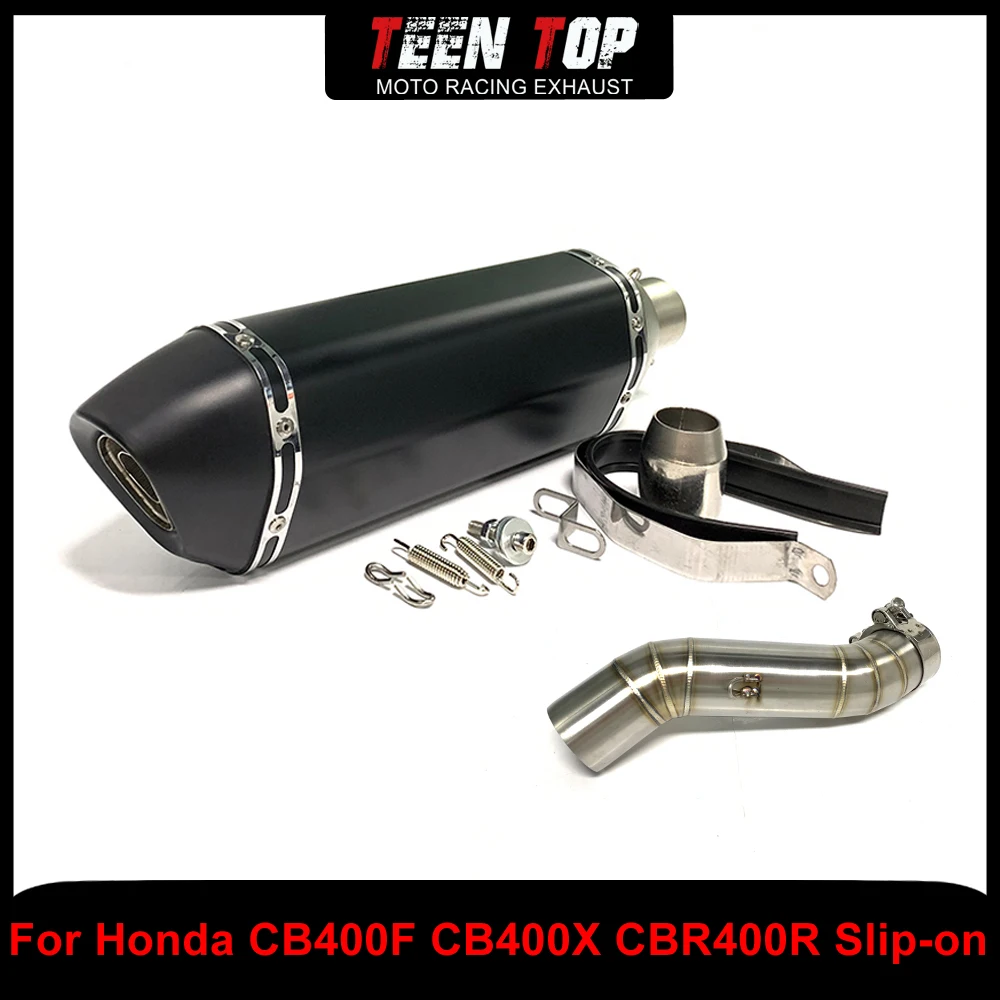 

Motorcycle CB400X Exhaust Muffler For Honda CBR400R CB400F Slip-on Exhaust Middle Link Pipe Stainless Steel Moto Escape Tube