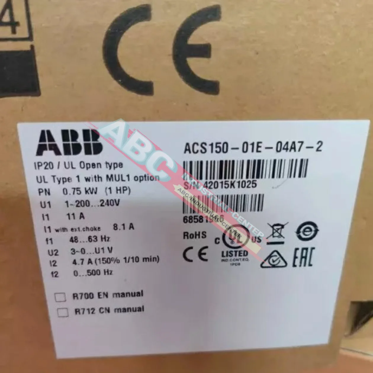 ACS150-01E-02A4-2 جديد في الصندوق ACS150-01E-04A7-2 محول التردد