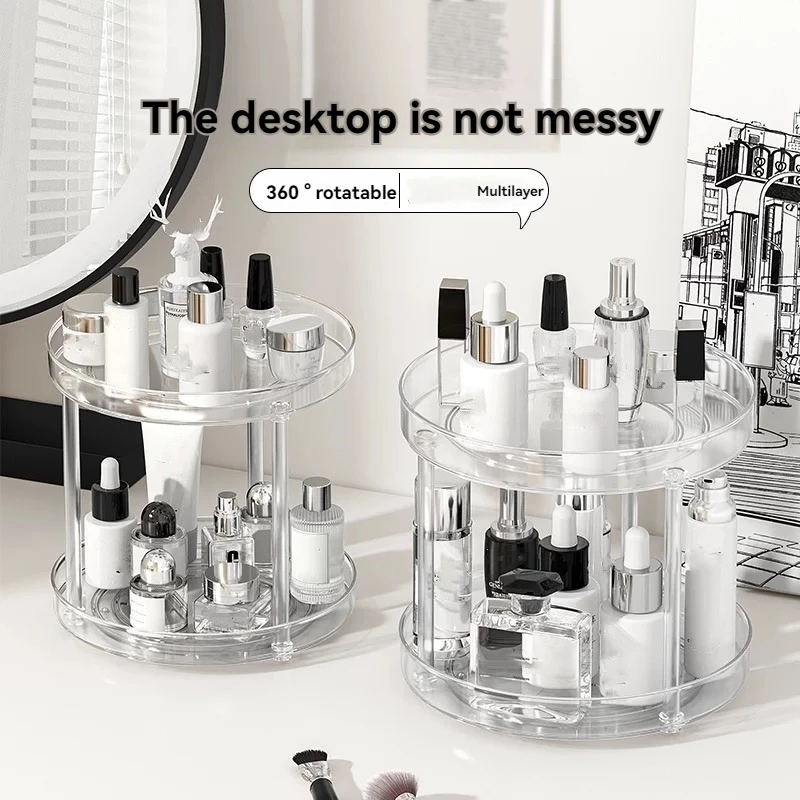 1Pc/Kitchen Rack Transparent Rotating Storage Rack Spice Storage Condiment Storage Multi-Layer Storage Turntable Storage Rack