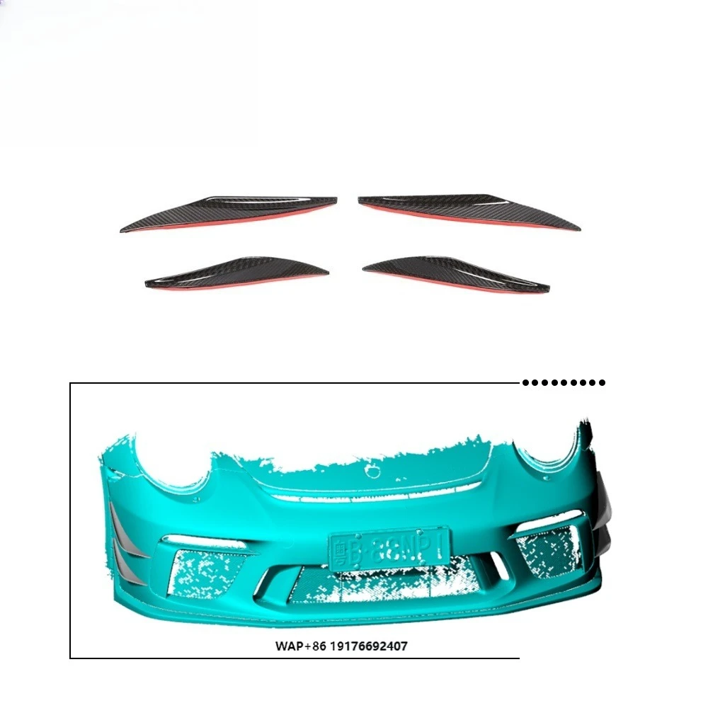 

DRY Carbon Front Bumper Splitters Canards Fins Fit forPorsche 911 991 GT3 RS