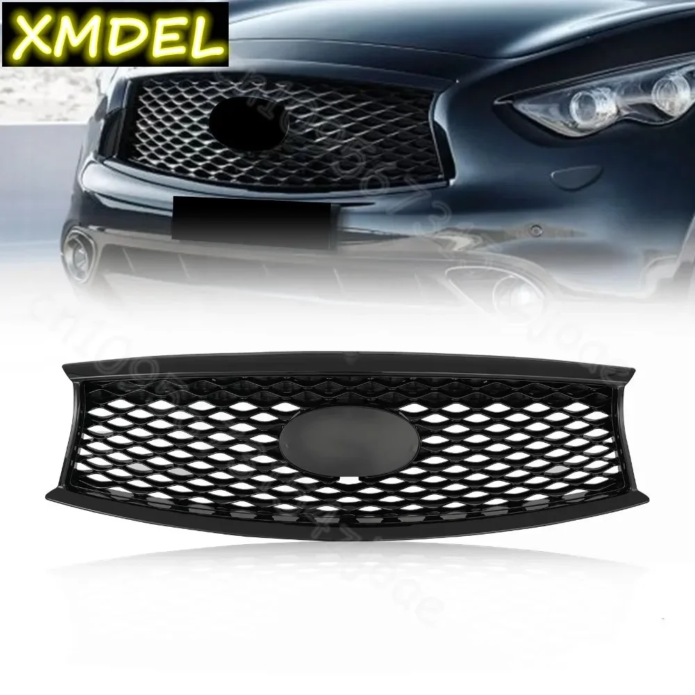 front center grill For Infiniti QX70 2014 2015 2016 2017 2018 2019 2020 Front Bumper Black Painted Center Grille Car accessories