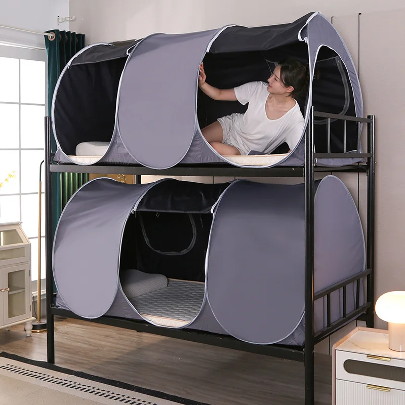 

Custom Dormitory Strong Blackout Bed Curtain Portable Privacy No Installation Tent Business Trip Hotel Outdoor Open a