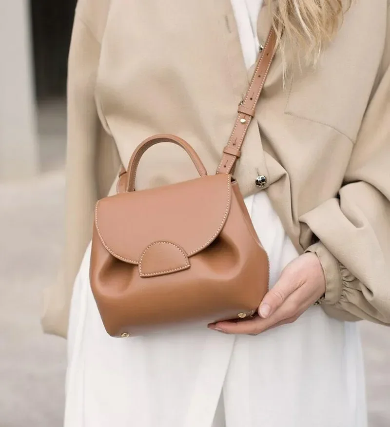 

Spot Brand French Shoulder Contrast Litchi Pattern Handbag Backpack Crossbody Bag Women Single Shoulder Bag Commuting Gift