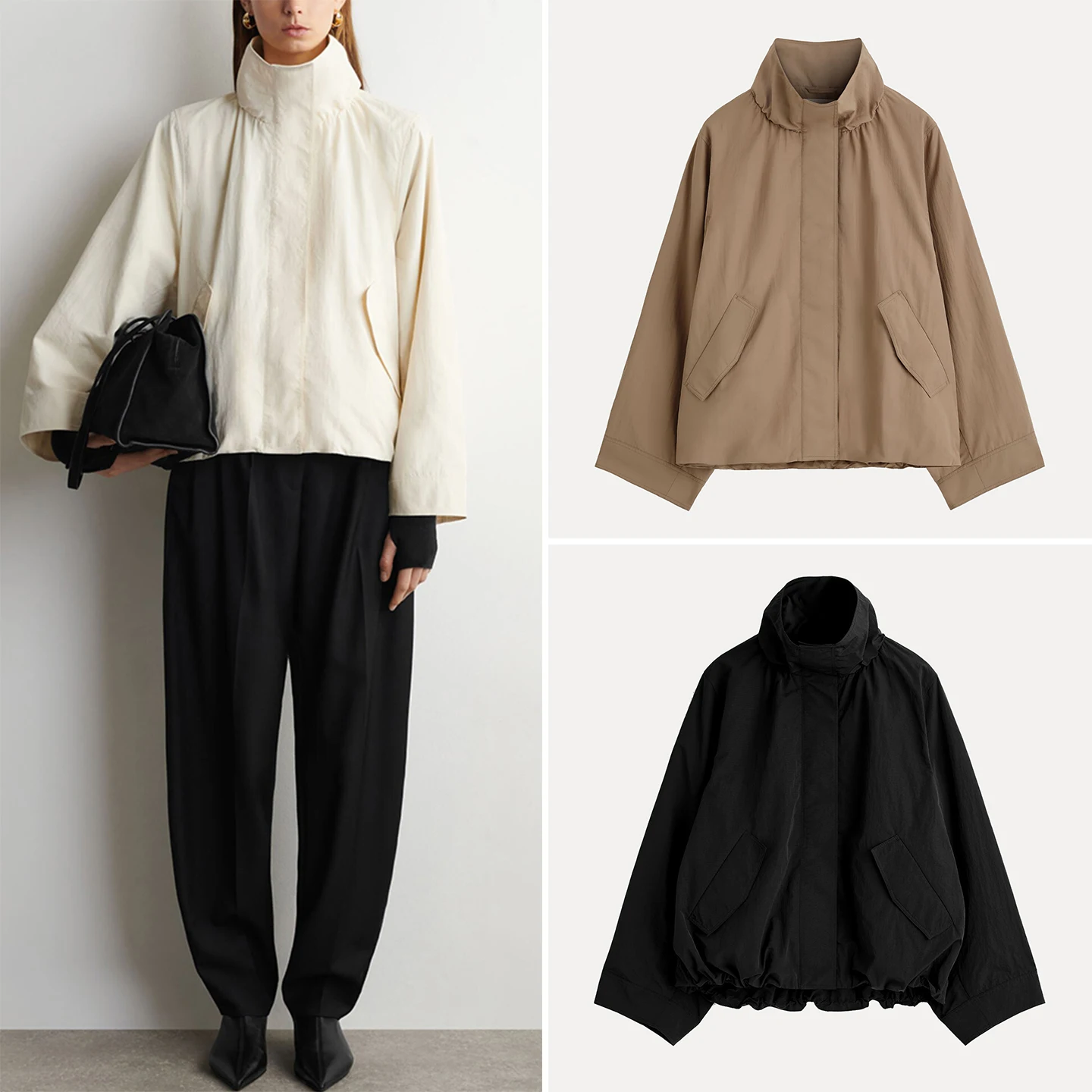 

Женская демисезонная куртка с воротником-стойкой, модель 2026, повседневная, без капюшона, на молнии, с длинными рукавами