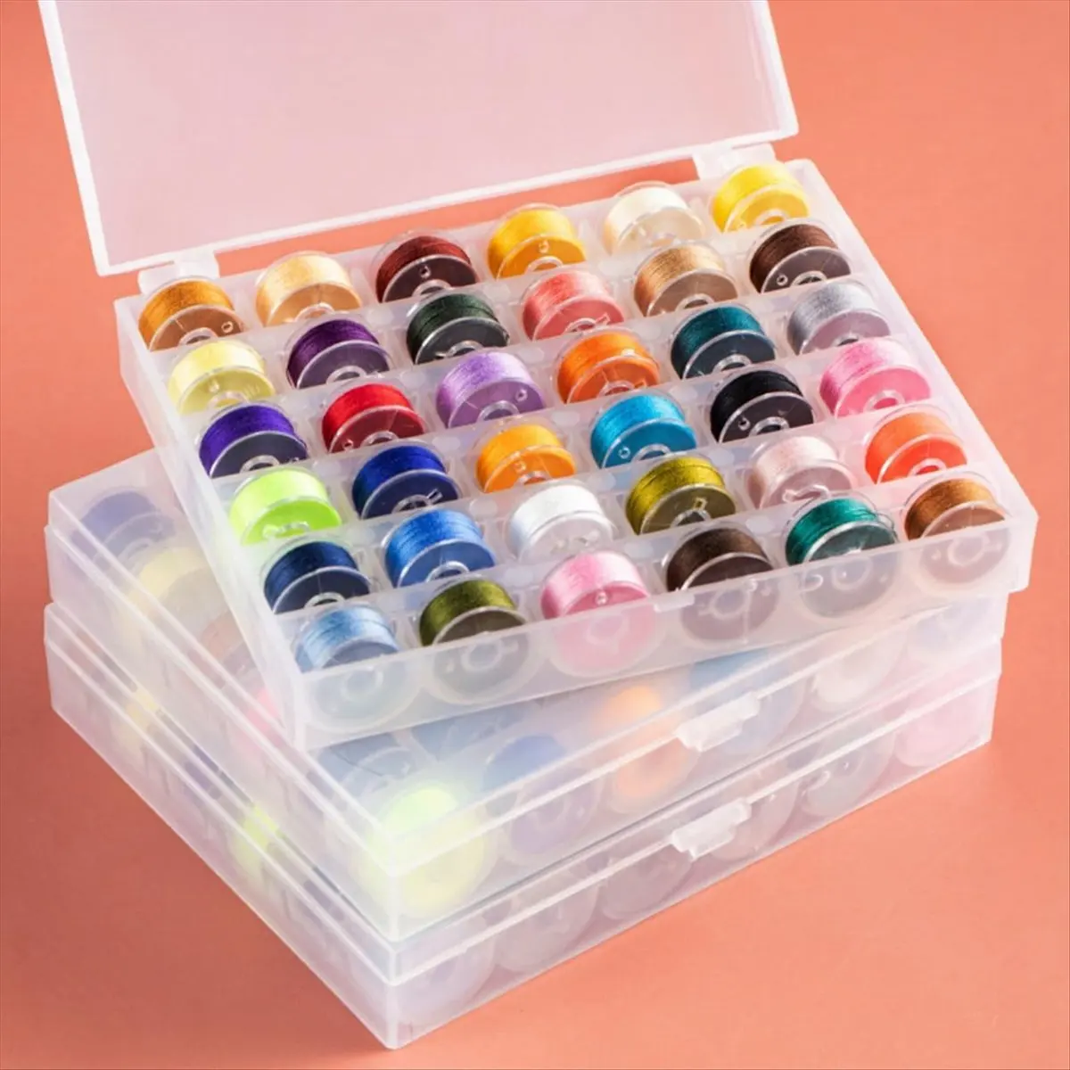 Y17A 36pcs Sewing Threads and Bobbins,Colors Sewing Thread Set with Storage Plastic Box Home Sewing Machine Polyester